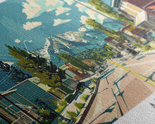 Carregar imagem no visualizador da galeria, Arvada Colorado Panoramic Painting, Mid Century Modern Framed Canvas Print, Retro Pop Art Travel Poster, Living Room Wall Art, City Print