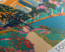 Carregar imagem no visualizador da galeria, Fort Worth Texas Panoramic Painting, Mid Century Modern Framed Canvas Print, Retro Pop Art Travel Poster, Office Wall Decor