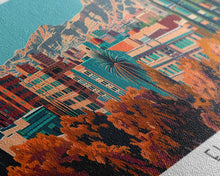 Load image into Gallery viewer, El Paso Texas Panoramic Painting, Framed Canvas Print, Mid Century Modern Wall Art, Retro Pop Art Travel Poster, Home Decor, City Art