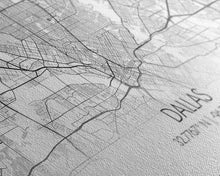 Load image into Gallery viewer, Dallas Street Map, Texas Map, Map Print, Minimalist Art, Wall Art, Canvas Art, Patriotic Décor, Boys Room Décor, Tiny House Gift, Home Décor