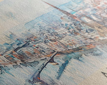 Carregar imagem no visualizador da galeria, Aachen Germany Panoramic Travel Poster, Framed Canvas Print or Metal Wall Art, Travel Art, Home Decor, Panoramic Painting, Midcentury Art