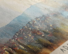 Carregar imagem no visualizador da galeria, Adapazar Turkey Panoramic Travel Poster, Framed Canvas Print or Metal Wall Art, Travel Art, Home Decor, Panoramic Painting, Midcentury Art