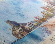 Carregar imagem no visualizador da galeria, Alicante Spain Travel Print Wall Art, Panoramic City Art, Travel Art, Wall Decor, Vacation Gift, Framed Canvas Print Or Metal Art