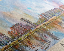 Load image into Gallery viewer, Almere Netherlands Wall Art, Panoramic Travel Poster, Panoramic Framed Canvas Print, City Wall Art, Wall Hanging Home Decor, Travel Art