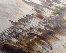 Load image into Gallery viewer, Angers France Wall Art, Panoramic Travel Poster, Panoramic Framed Canvas Print, City Wall Art, Wall Hanging Home Decor, Travel Art