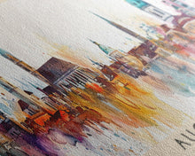 Load image into Gallery viewer, Augsburg Germany Panoramic Travel Poster, Framed Canvas Print or Metal Wall Art, Travel Art, Home Decor, Panoramic Painting, Midcentury Art