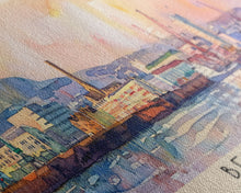 Load image into Gallery viewer, Belfast United Kingdom Travel Print Wall Art, Panoramic City Art, Travel Art, Wall Decor, Vacation Gift, Framed Canvas Print Or Metal Art