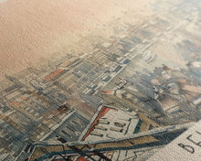 Load image into Gallery viewer, Belgrade Serbia Panoramic Travel Poster, Framed Canvas Print or Metal Wall Art, Travel Art, Home Decor, Panoramic Painting, Midcentury Art