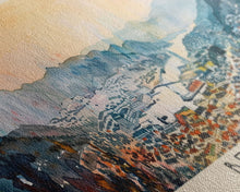 Load image into Gallery viewer, Bergen Norway Wall Art, Panoramic Travel Poster, Panoramic Framed Canvas Print, City Wall Art, Wall Hanging Home Decor, Travel Art