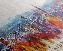 Load image into Gallery viewer, Birmingham United Kingdom Travel Print Wall Art, Panoramic City Art, Travel Art, Wall Decor, Vacation Gift, Framed Canvas Print Or Metal Art