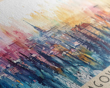 Load image into Gallery viewer, Blagoveshchensk Russia Travel Art, City Art, Framed Canvas Print or Metal Wall Art, Europe Travel Poster, Panoramic Wall Art, Extra Wide Wall Art