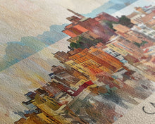 Carregar imagem no visualizador da galeria, Cagliari Italy Wall Art, Panoramic Travel Poster, Panoramic Framed Canvas Print, City Wall Art, Wall Hanging Home Decor, Travel Art