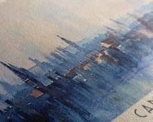 Carregar imagem no visualizador da galeria, Cambridge United Kingdom Travel Print Wall Art, Panoramic City Art, Travel Art, Wall Decor, Vacation Gift, Framed Canvas Print Or Metal Art