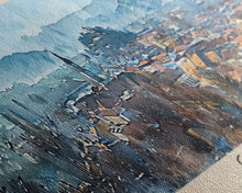 Cargar imagen en el visor de la galería, Celje Slovenia Panoramic Travel Poster, Framed Canvas Print or Metal Wall Art, Travel Art, Home Decor, Panoramic Painting, Midcentury Art