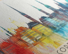 Cargar imagen en el visor de la galería, Copenhagen Denmark Travel Print Wall Art, Panoramic City Art, Travel Art, Wall Decor, Vacation Gift, Framed Canvas Print Or Metal Art