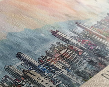 Load image into Gallery viewer, Durres Albania Travel Print Wall Art, Panoramic City Art, Travel Art, Wall Decor, Vacation Gift, Framed Canvas Print Or Metal Art