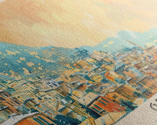 Carregar imagem no visualizador da galeria, Genoa Italy Travel Art, City Art, Framed Canvas Print or Metal Wall Art, Europe Travel Poster, Panoramic Wall Art, Extra Wide Wall Art