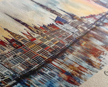 Load image into Gallery viewer, Ghent Belgium Wall Art, Panoramic Travel Poster, Panoramic Framed Canvas Print, City Wall Art, Wall Hanging Home Decor, Travel Art