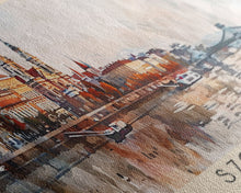 Load image into Gallery viewer, Szolnok Hungary Wall Art, Panoramic Travel Poster, Panoramic Framed Canvas Print, City Wall Art, Wall Hanging Home Decor, Travel Art