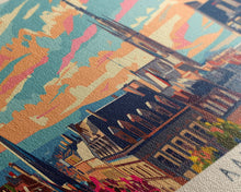 Carregar imagem no visualizador da galeria, Aalborg Denmark Wall Art, Panoramic Travel Poster, Panoramic Framed Canvas Print, City Wall Art, Wall Hanging Home Decor, Travel Art