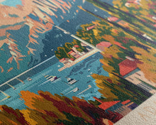 Carregar imagem no visualizador da galeria, Adapazar Turkey Panoramic Travel Poster, Framed Canvas Print or Metal Wall Art, Travel Art, Home Decor, Panoramic Painting, Midcentury Art