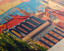 Carregar imagem no visualizador da galeria, Alcorcón Spain Panoramic Travel Poster, Framed Canvas Print or Metal Wall Art, Travel Art, Home Decor, Panoramic Painting, Midcentury Art