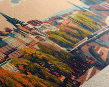 Load image into Gallery viewer, Angers France Wall Art, Panoramic Travel Poster, Panoramic Framed Canvas Print, City Wall Art, Wall Hanging Home Decor, Travel Art