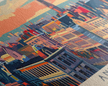 Load image into Gallery viewer, Antwerp Belgium Wall Art, Panoramic Travel Poster, Panoramic Framed Canvas Print, City Wall Art, Wall Hanging Home Decor, Travel Art