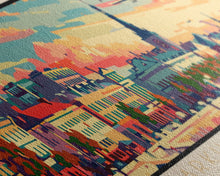 Carregar imagem no visualizador da galeria, Arkhangelsk Russia Panoramic Travel Poster, Framed Canvas Print or Metal Wall Art, Travel Art, Home Decor, Panoramic Painting, Midcentury Art