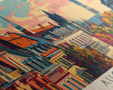 Load image into Gallery viewer, Augsburg Germany Panoramic Travel Poster, Framed Canvas Print or Metal Wall Art, Travel Art, Home Decor, Panoramic Painting, Midcentury Art