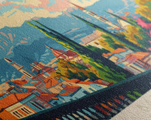 Carregar imagem no visualizador da galeria, Badajoz Spain Wall Art, Panoramic Travel Poster, Panoramic Framed Canvas Print, City Wall Art, Wall Hanging Home Decor, Travel Art