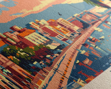 Load image into Gallery viewer, Bari Italy Travel Art, City Art, Framed Canvas Print or Metal Wall Art, Europe Travel Poster, Panoramic Wall Art, Extra Wide Wall Art