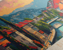 Load image into Gallery viewer, Bijeljina Bosnia Panoramic Travel Poster, Framed Canvas Print or Metal Wall Art, Travel Art, Home Decor, Panoramic Painting, Midcentury Art