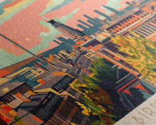 Load image into Gallery viewer, Birmingham United Kingdom Travel Print Wall Art, Panoramic City Art, Travel Art, Wall Decor, Vacation Gift, Framed Canvas Print Or Metal Art