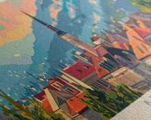 Load image into Gallery viewer, Brčko Bosnia Wall Art, Panoramic Travel Poster, Panoramic Framed Canvas Print, City Wall Art, Wall Hanging Home Decor, Travel Art