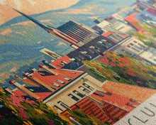 Load image into Gallery viewer, Cluj Napoca Romania Travel Print Wall Art, Panoramic City Art, Travel Art, Wall Decor, Vacation Gift, Framed Canvas Print Or Metal Art