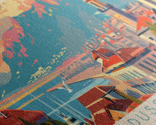 Load image into Gallery viewer, Dusseldorf Germany Travel Art, City Art, Framed Canvas Print or Metal Wall Art, Europe Travel Poster, Panoramic Wall Art, Extra Wide Wall Art