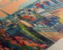 Load image into Gallery viewer, Derby United Kingdom Travel Print Wall Art, Panoramic City Art, Travel Art, Wall Decor, Vacation Gift, Framed Canvas Print Or Metal Art