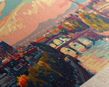 Load image into Gallery viewer, Duisburg Germany Wall Art, Panoramic Travel Poster, Panoramic Framed Canvas Print, City Wall Art, Wall Hanging Home Decor, Travel Art