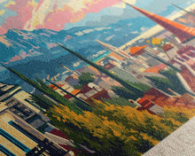 Carregar imagem no visualizador da galeria, Fuenlabrada Spain Wall Art, Panoramic Travel Poster, Panoramic Framed Canvas Print, City Wall Art, Wall Hanging Home Decor, Travel Art