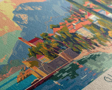 Carregar imagem no visualizador da galeria, Glyfada Greece Wall Art, Panoramic Travel Poster, Panoramic Framed Canvas Print, City Wall Art, Wall Hanging Home Decor, Travel Art