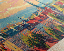 Cargar imagen en el visor de la galería, Ceske Budejovice Czech Wall Art, Panoramic Travel Poster, Panoramic Framed Canvas Print, City Wall Art, Wall Hanging Home Decor, Travel Art