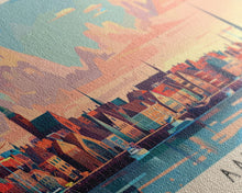 Carregar imagem no visualizador da galeria, Aalborg Denmark Wall Art, Panoramic Travel Poster, Panoramic Framed Canvas Print, City Wall Art, Wall Hanging Home Decor, Travel Art