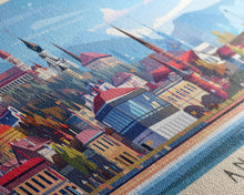 Load image into Gallery viewer, Angarsk Russia Panoramic Travel Poster, Framed Canvas Print or Metal Wall Art, Travel Art, Home Decor, Panoramic Painting, Midcentury Art