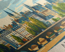 Load image into Gallery viewer, Angers France Wall Art, Panoramic Travel Poster, Panoramic Framed Canvas Print, City Wall Art, Wall Hanging Home Decor, Travel Art