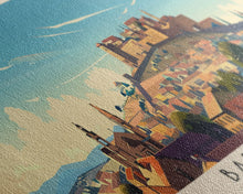 Carregar imagem no visualizador da galeria, Badajoz Spain Wall Art, Panoramic Travel Poster, Panoramic Framed Canvas Print, City Wall Art, Wall Hanging Home Decor, Travel Art