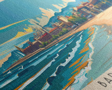 Carregar imagem no visualizador da galeria, Badalona Spain Travel Print Wall Art, Panoramic City Art, Travel Art, Wall Decor, Vacation Gift, Framed Canvas Print Or Metal Art