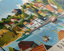 Load image into Gallery viewer, Barreiro Portugal Travel Print Wall Art, Panoramic City Art, Travel Art, Wall Decor, Vacation Gift, Framed Canvas Print Or Metal Art