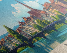 Carregar imagem no visualizador da galeria, Basel SwitzerlandTravel Art, City Art, Framed Canvas Print or Metal Wall Art, Europe Travel Poster, Panoramic Wall Art, Extra Wide Wall Art