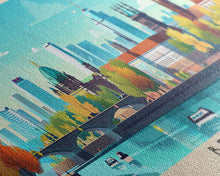 Load image into Gallery viewer, Berlin Germany Travel Print Wall Art, Panoramic City Art, Travel Art, Wall Decor, Vacation Gift, Framed Canvas Print Or Metal Art